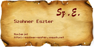 Szohner Eszter névjegykártya
